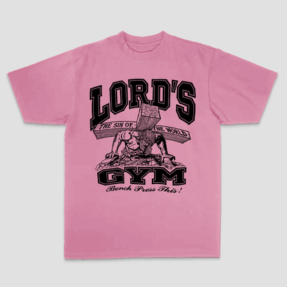 Lord's Gym The Sin Of The World Bench Press This! Printed Men's T-shirt