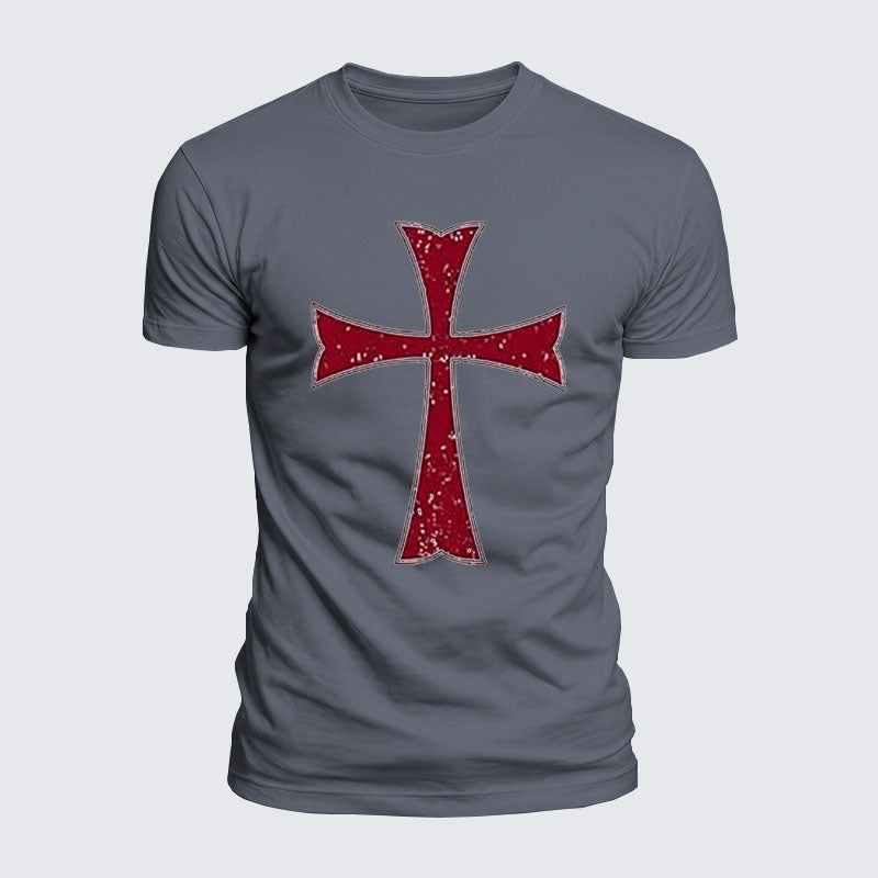 Luxe Mercerized Cotton Tee - Knights Templar Crusader Cross