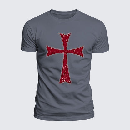 Luxe Mercerized Cotton Tee - Knights Templar Crusader Cross