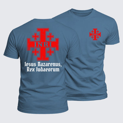 Luxe Mercerized Cotton Tee - INRI Jesus Of Nazareth King Of The Jews