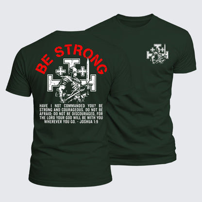 Luxe Mercerized Cotton Tee - Be Strong And Courageous Joshua 1:9