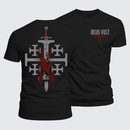 Luxe Mercerized Cotton Tee - Deus Vult: God Wills It