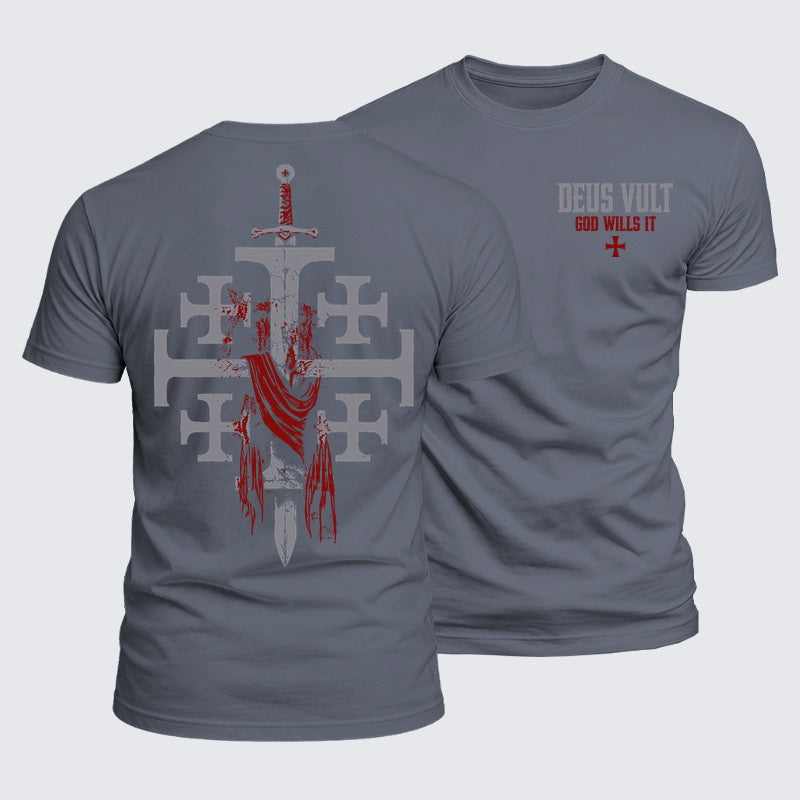 Luxe Mercerized Cotton Tee - Deus Vult: God Wills It