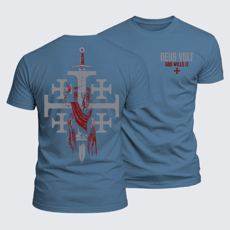 Luxe Mercerized Cotton Tee - Deus Vult: God Wills It