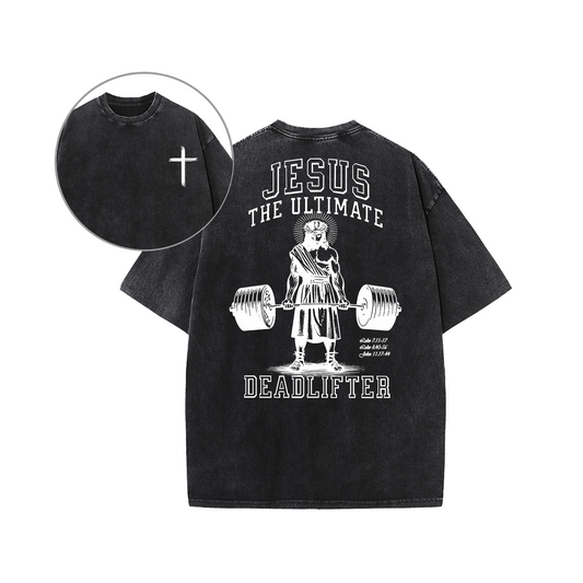 Jesus The Ultimate Deadlifter Faith Gym Unisex Tee