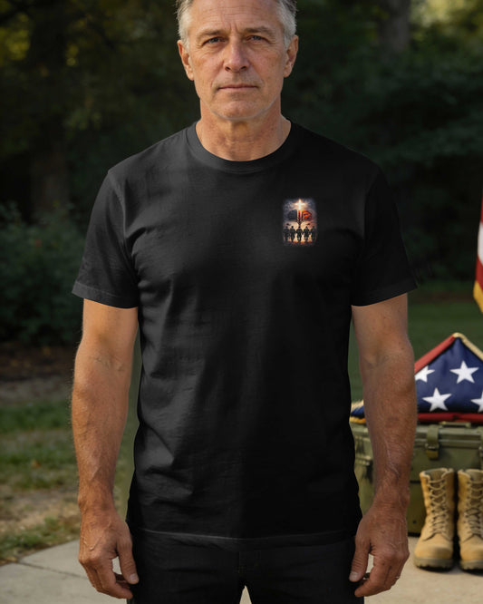 I Didn't Find God In Comfort I Found Him In Uniform When Prayer Was Stronger Than Fear T-Shirt
