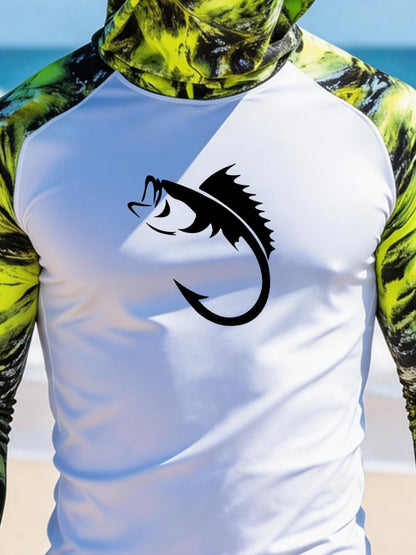 Men's Outdoor Sun Protection Breathable Cool Hooded Sun Protection Long-Sleeved Top