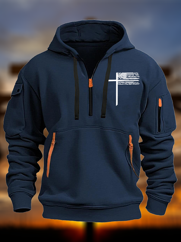 Cross Flag Jesus God Christian Zipper Hoodies