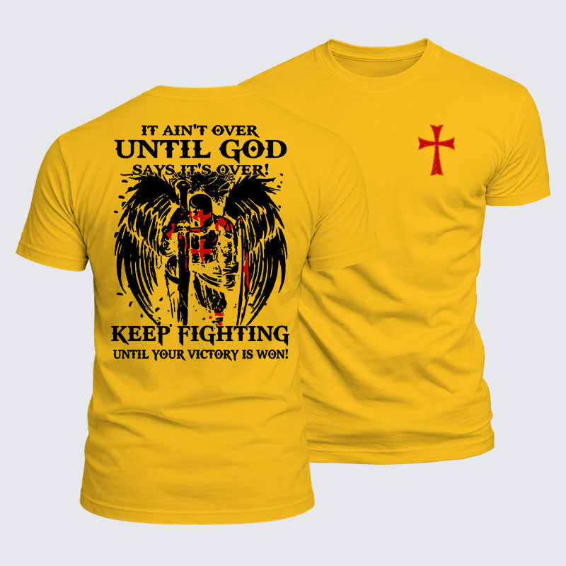 Luxe Mercerized Cotton Tee -  It Aint Over Until God Say Its Over