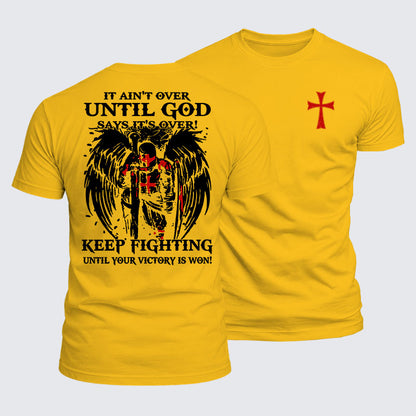 Luxe Mercerized Cotton Tee -  It Aint Over Until God Say Its Over