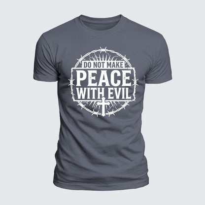 Luxe Mercerized Cotton Tee - Make No Peace with Evil Knight Templar Jerusalem Cross