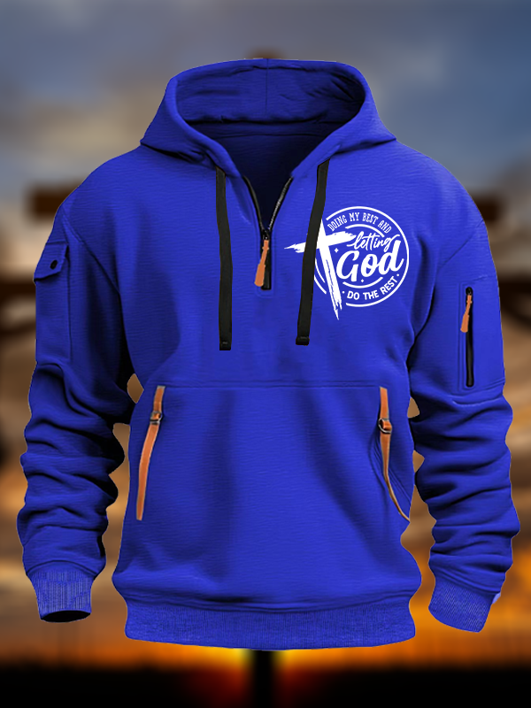 Doing My Best And Letting God Do The Rest Jesus God Christian Zipper Hoodies