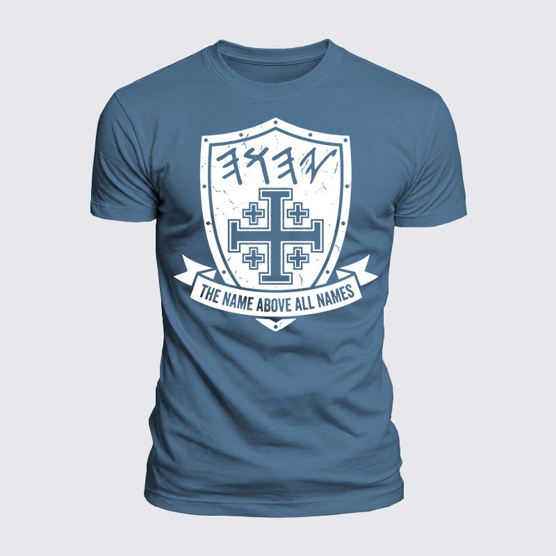 Luxe Mercerized Cotton Tee -  Yeshua Name Above All Names Yahweh YHWH Hebrew Name