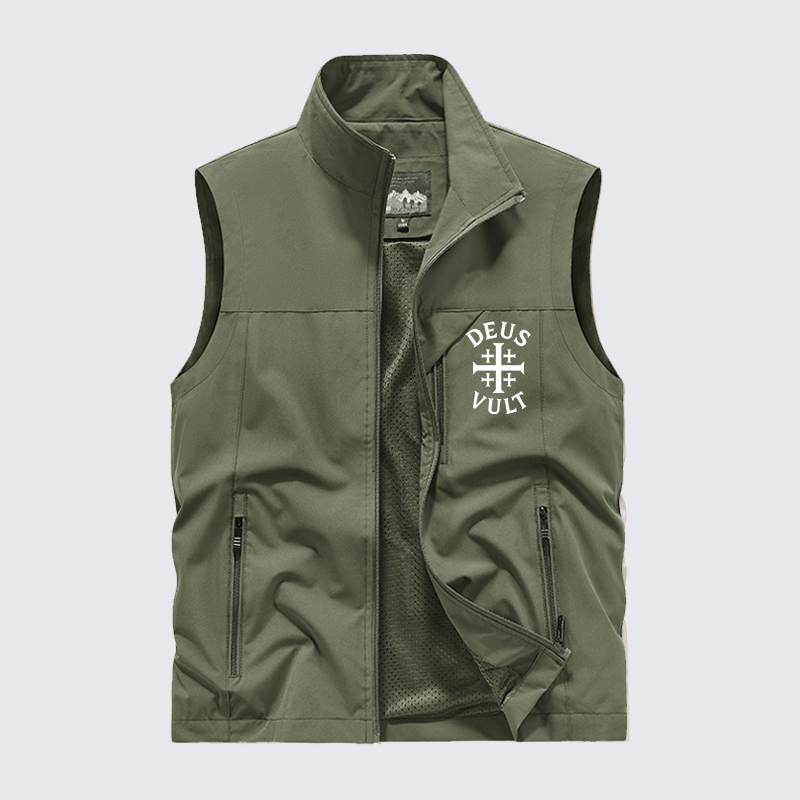 Deus Vult Jesus God Christian Outdoor Quick-dry Vest