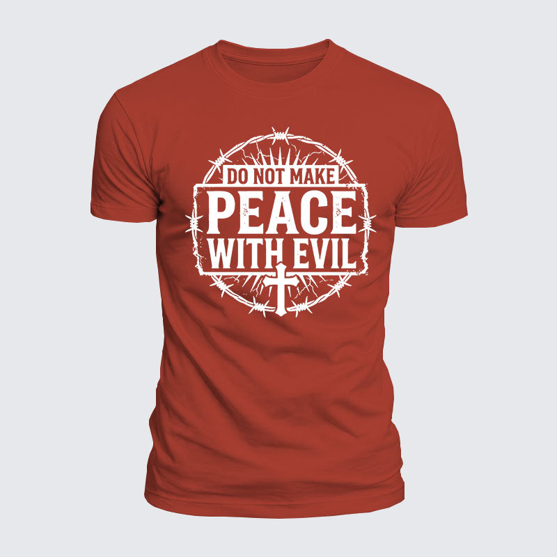 Luxe Mercerized Cotton Tee - Make No Peace with Evil Knight Templar Jerusalem Cross