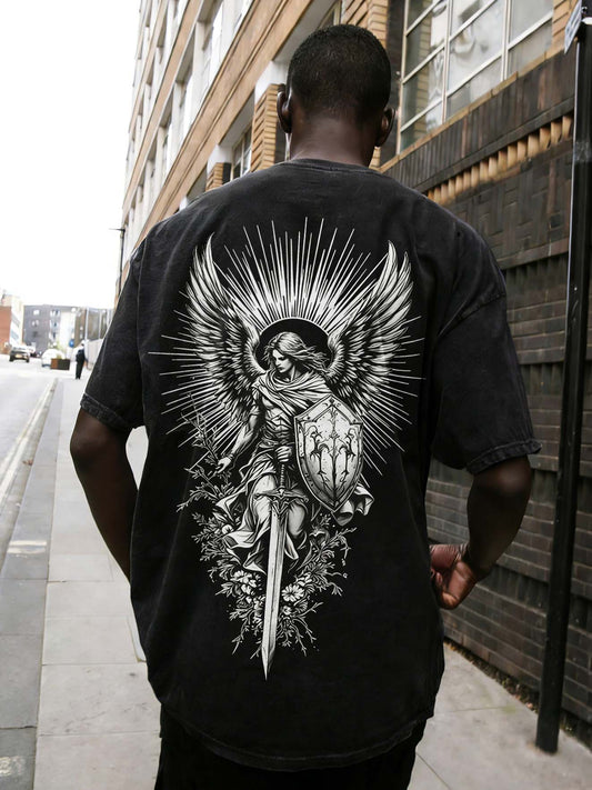 God's Guardian Printed Men's Washed Tee