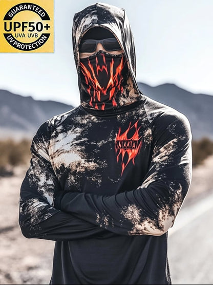 Men's Outdoor Sun Protection Breathable Cool Hooded Sun Protection Long Sleeve Top