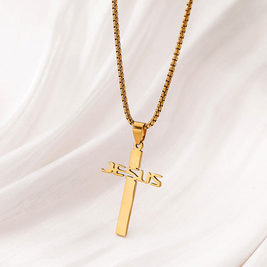 Jesus Hollow Cross Necklace