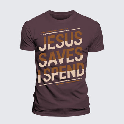 Luxe Mercerized Cotton Tee - Jesus Saves I Spend