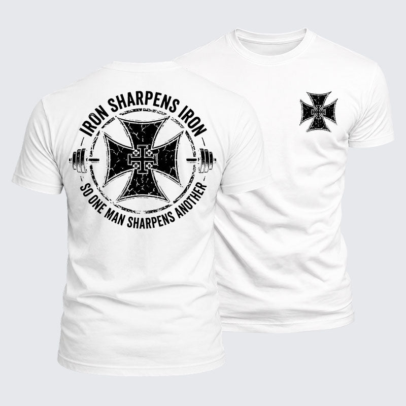 Luxe Mercerized Cotton Tee -  Iron Sharpens Iron So One Man Sharpens Another