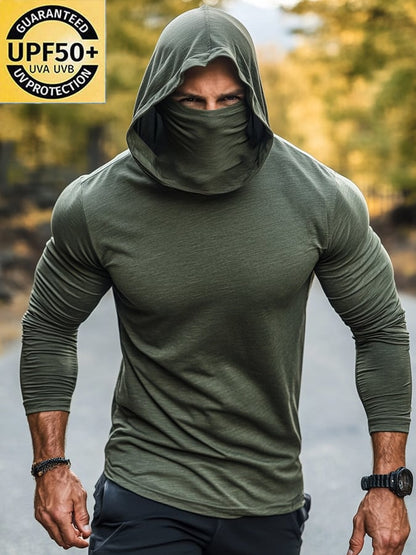 Men's Outdoor Sun Protection Breathable Cool Hooded Sun Protection Long Sleeve Top
