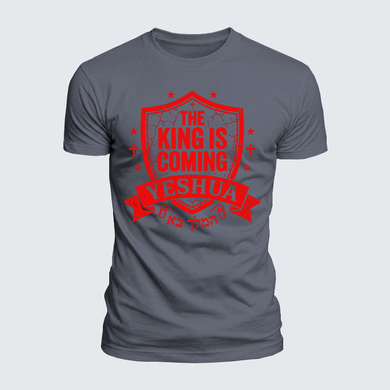 Luxe Mercerized Cotton Tee - Yeshua The King Is Coming Hebrew Name
