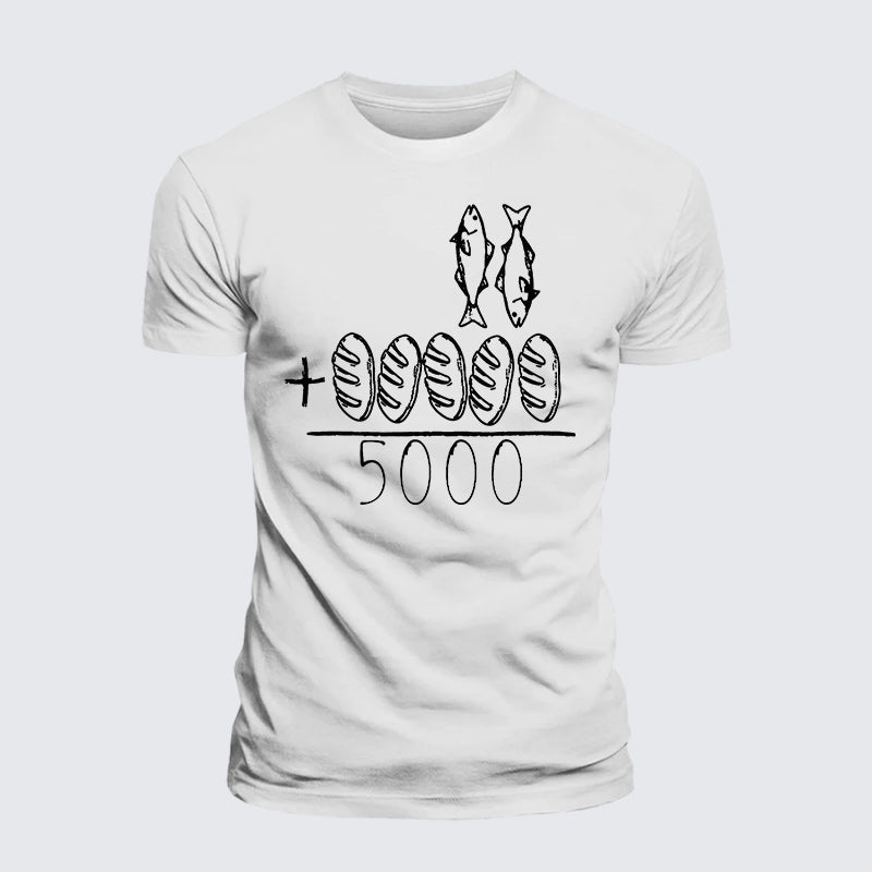 Luxe Mercerized Cotton Tee - 2 Fishes 5 Breads Jesus Feeds The 5000