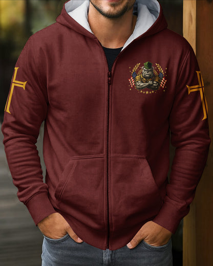 Once A Marine By Duty Forever A Warrior Of Christ By Faith Zip Hoodie