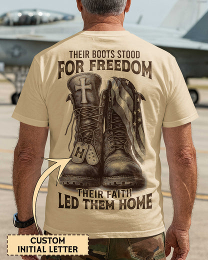 Their Boots Stood For Freedom Their Faith Led Them Home T-Shirt
