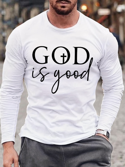 God Is Good Christian Cotton Long Sleeve T-Shirt