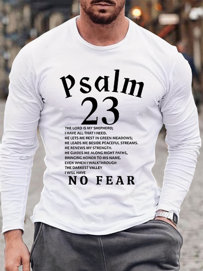 Psalm 23 Christian Cotton Long Sleeve T-Shirt