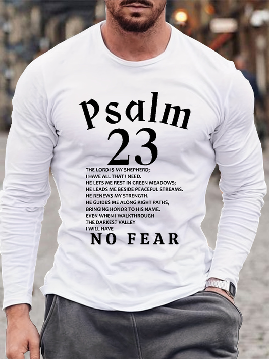 Psalm 23 Christian Cotton Long Sleeve T-Shirt