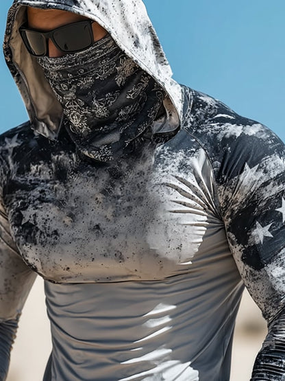 Men's Outdoor Sun Protection Breathable Cool Hooded Sun Protection Long Sleeve Top