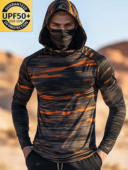 Men's Outdoor Sun Protection Breathable Cool Hooded Sun Protection Long Sleeve Top