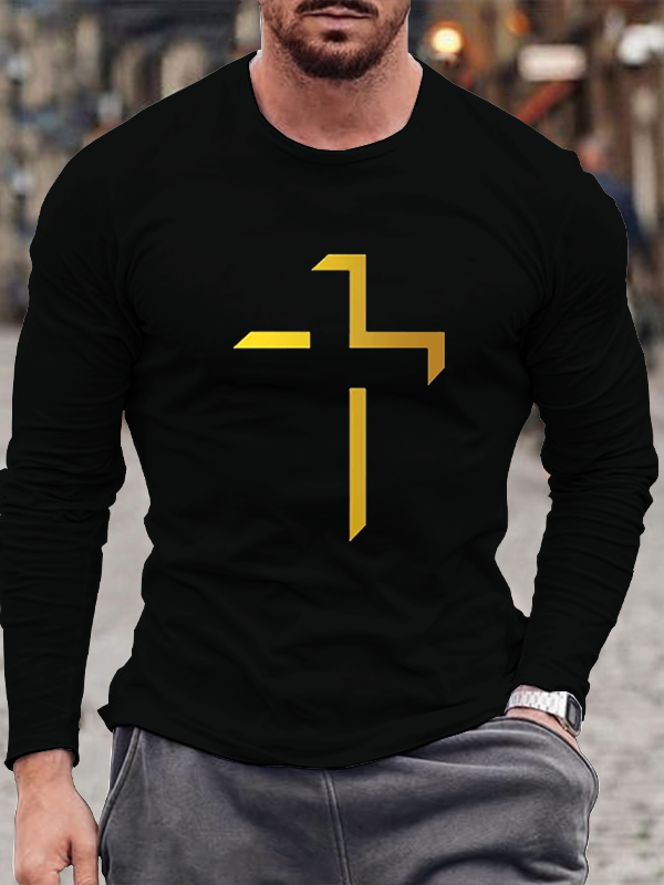 Cross Christian Cotton Long Sleeve T-Shirt