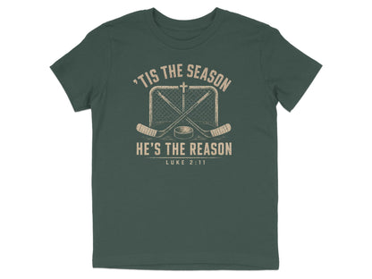 'Tis The Season He's The Reason - Hockey Youth T-Shirt