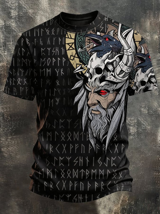 Men's Vintage Viking-Print T-Shirt