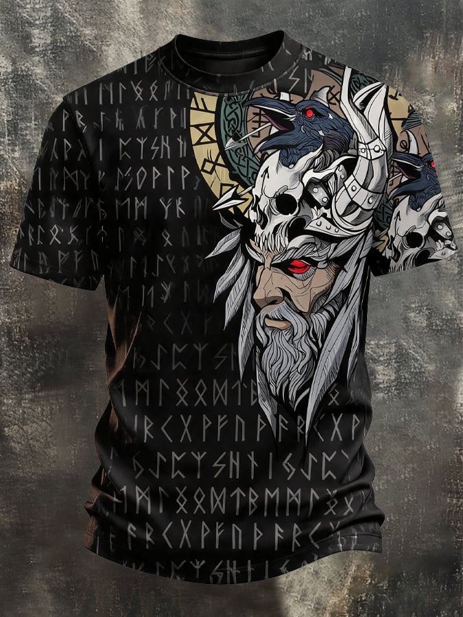 Men's Vintage Viking-Print T-Shirt