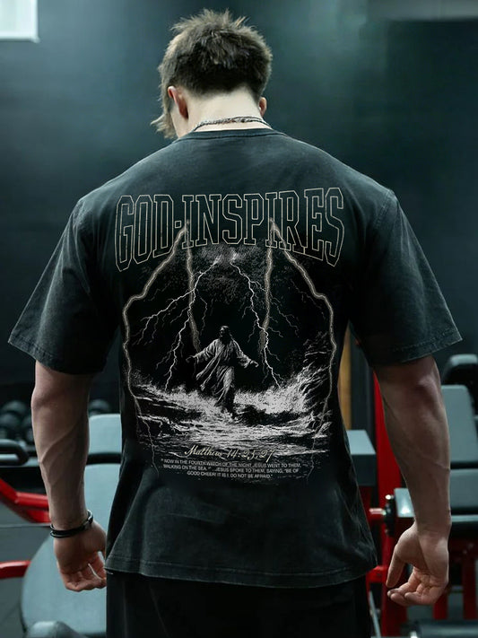 God Inspires Printed Men's Washed Tee