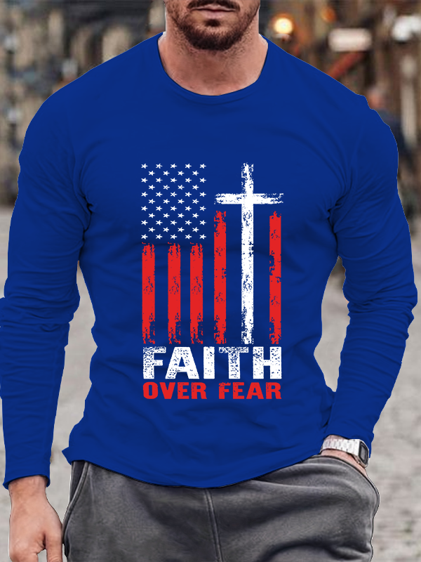 Faith Over Fear Flag Long Sleeve T-shirt