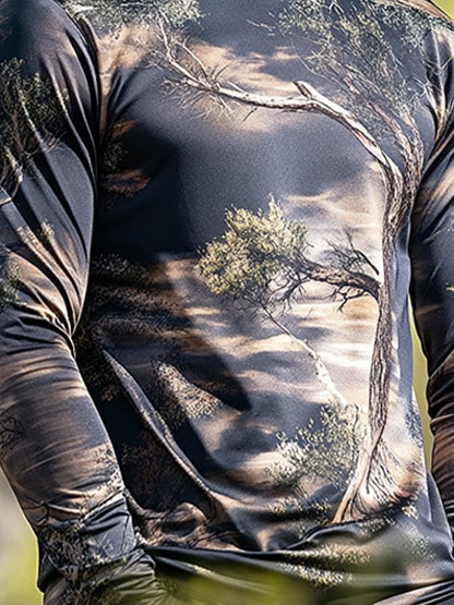 Men's Outdoor Sun Protection Breathable Cool Mask Hooded Sun Protection Long-Sleeved Top