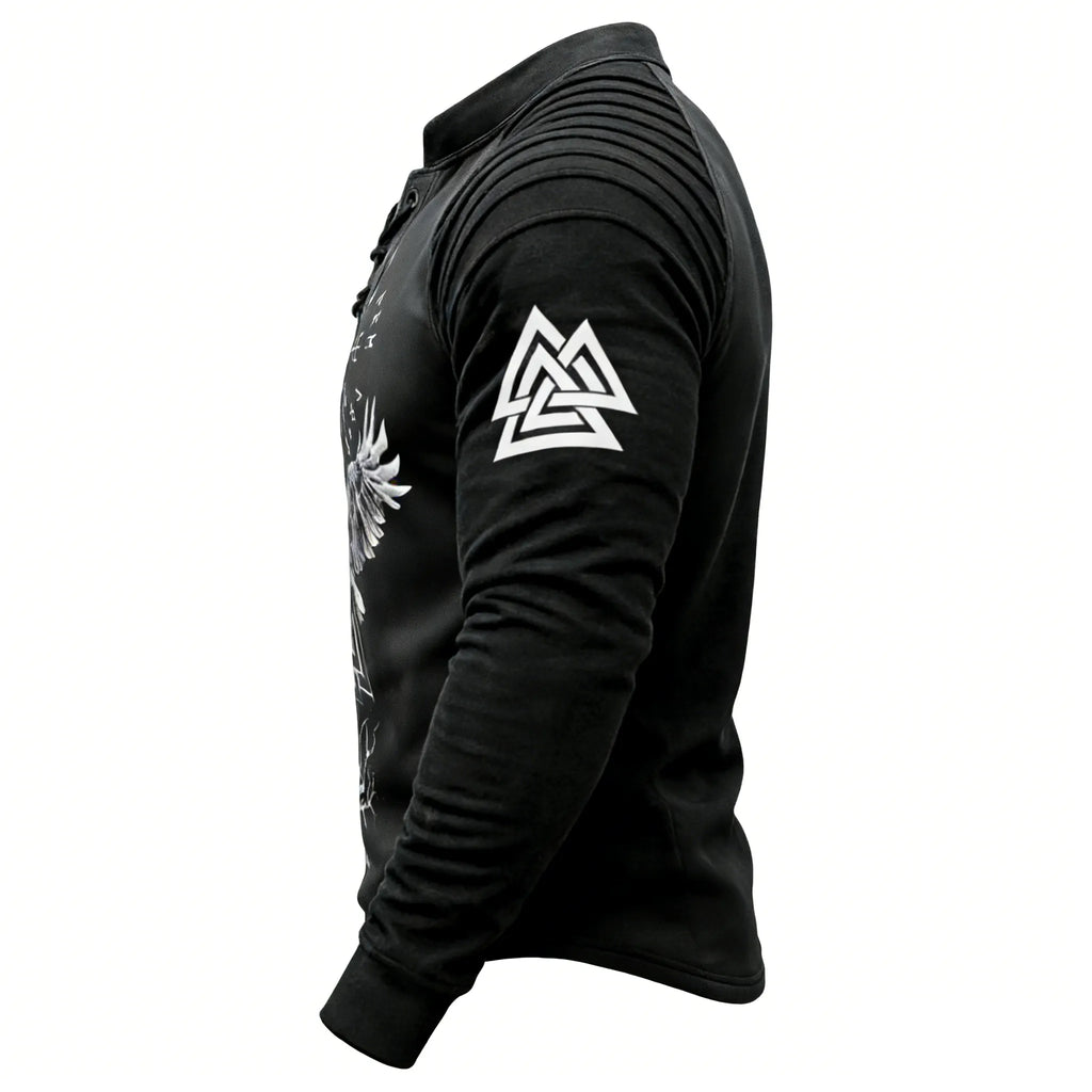 Crow Totem Wizard Totem Rune Print Sweatshirt