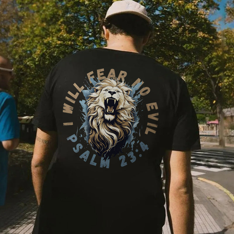 I Will Fear No Evil Psalm 23:4 Printed Men's T-shirt