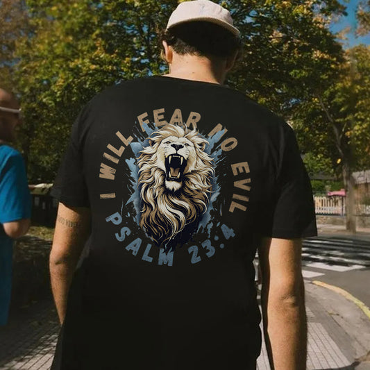 I Will Fear No Evil Psalm 23:4 Printed Men's T-shirt