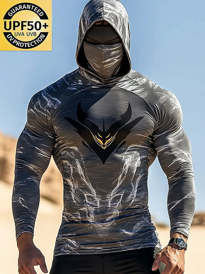 Men's Outdoor Sun Protection Breathable Cool Hooded Sun Protection Long Sleeve Top