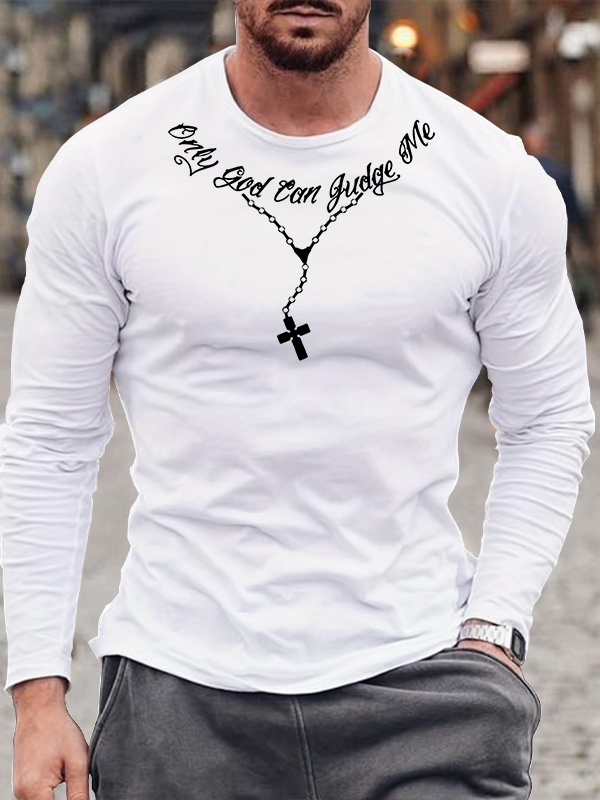 Only God Can Judge Me Necklace Print Long Sleeve T-Shirt