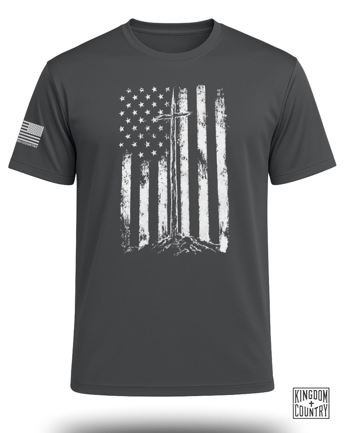 Distressed Vintage USA Flag Performance Shirt