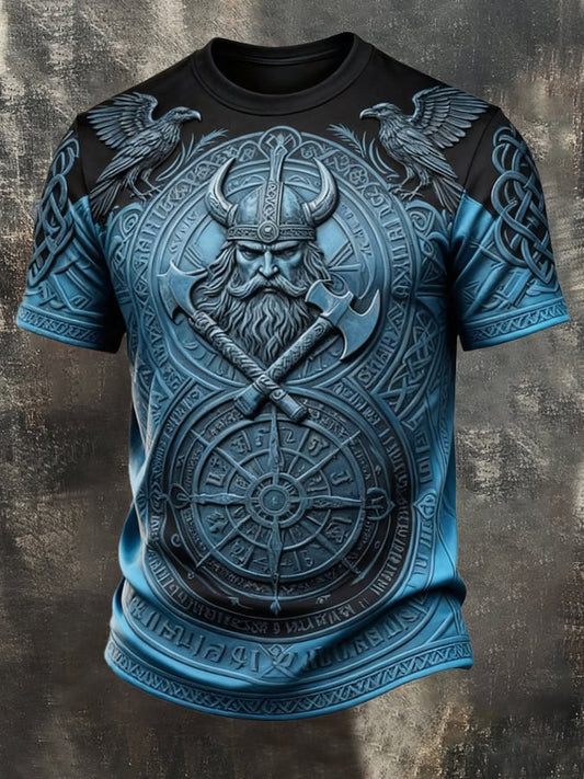 Men's Vintage Viking-Print T-Shirt