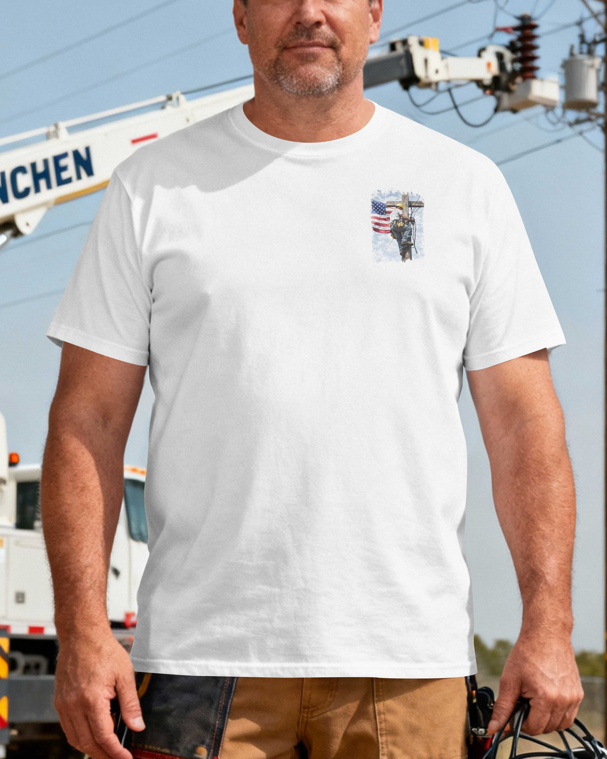 This Lineman Fixes What Storms Break With The Strength God Gives T-Shirt