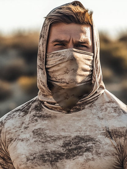 Men's Outdoor Sun Protection Breathable Cool Hooded Sun Protection Long Sleeve Top
